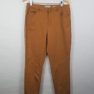 LOGO Lori Goldstein Fringe Twill Pants Jeans Sz 12